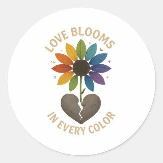 Love Blooms in Every Colour Classic Round Sticker