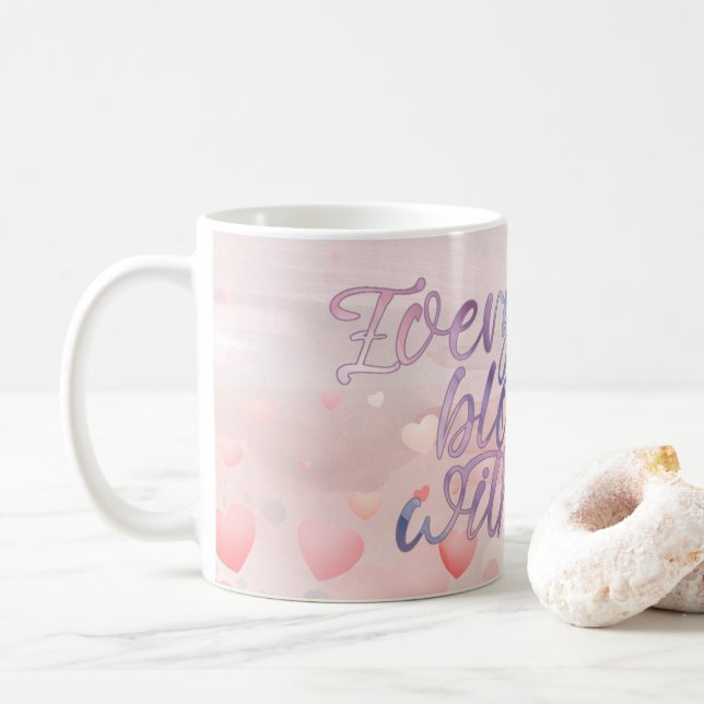 Love Blooms Pastel Heart Mug (With Donut)