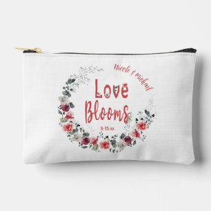 Love Blooms Personalised Bride Groom Wedding Date Accessory Pouch