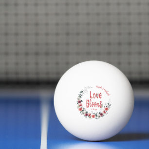 Love Blooms Personalised Bride Groom Wedding Date Ping Pong Ball