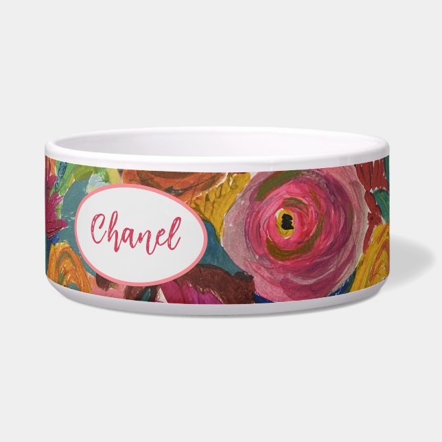 "Love Blooms" Pet Bowl (Front)