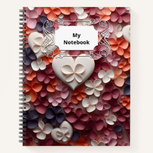 Love Blossoms in Hearts Notebook