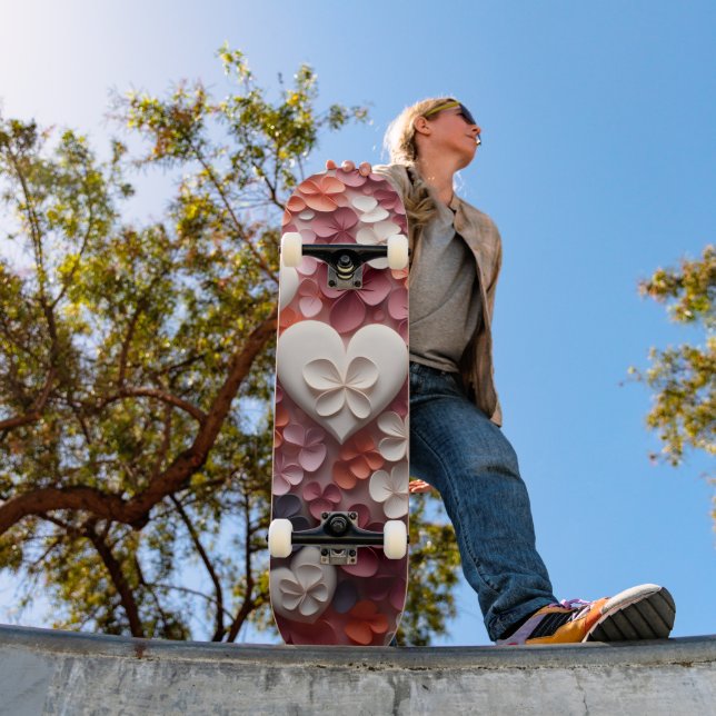 Love Blossoms in Hearts Skateboard (Outdoor 1)