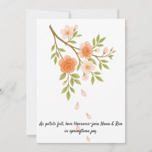 Love blossoms like spring petals. invitation
