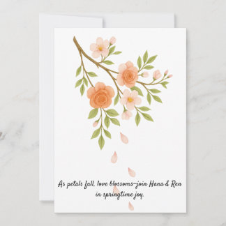 Love blossoms like spring petals. invitation