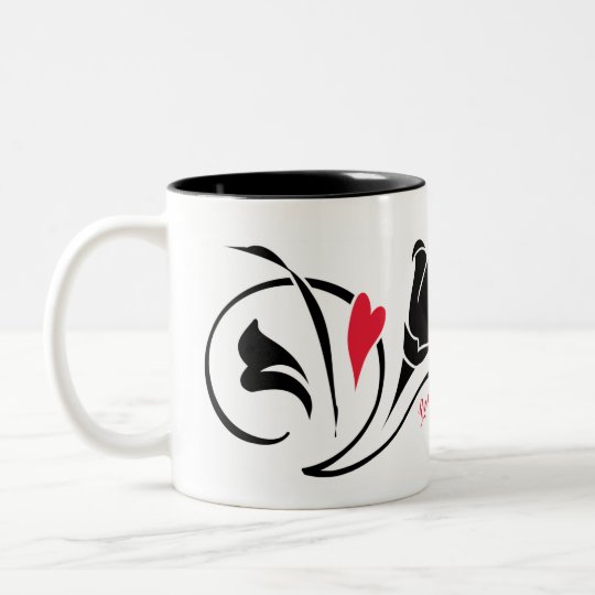 Love Blossoms Mug-Left Two-Tone Coffee Mug