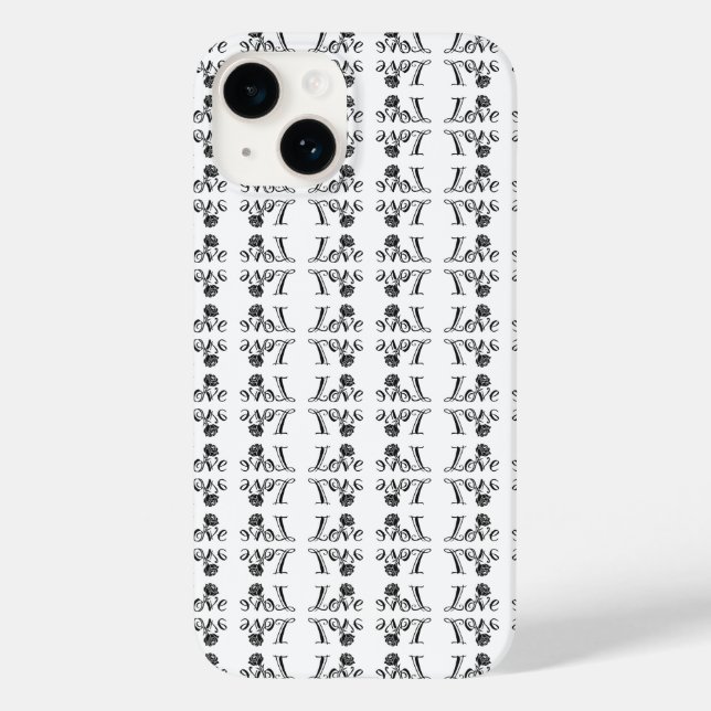 Love Blossoms: Typography with a Built-in Rose Case-Mate iPhone Case (Back)