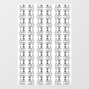 Love Blossoms: Typography with a Built-in Rose Window Cling