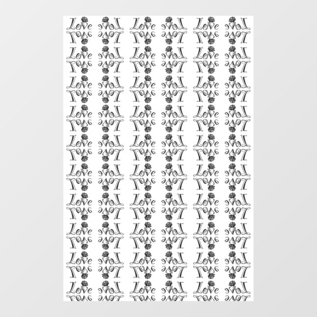Love Blossoms: Typography with a Built-in Rose Window Cling (Sheet)