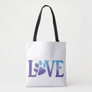 Love Blue and Purple Tote Bag