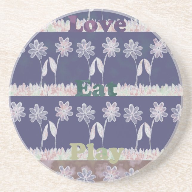Love Blue Baby Shower colors Coaster (Front)