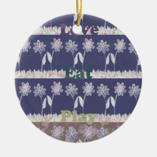 Love Blue Baby Shower colours Ceramic Tree Decoration