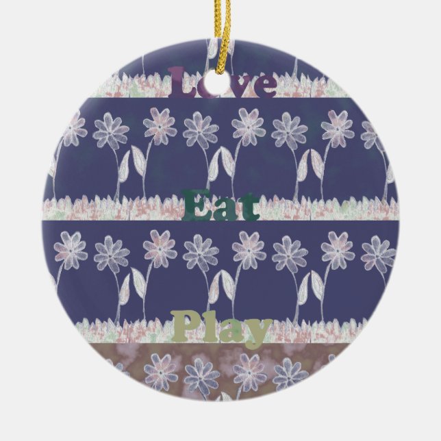 Love Blue Baby Shower colours Ceramic Tree Decoration (Front)