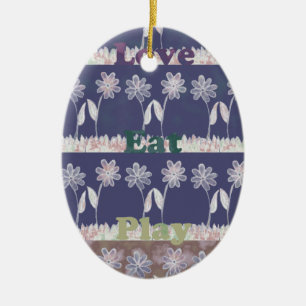 Love Blue Baby Shower colours Ceramic Tree Decoration