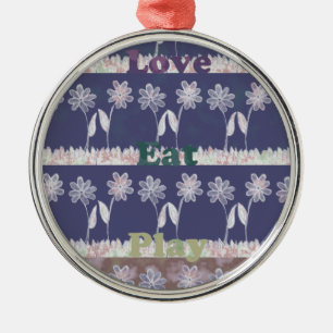 Love Blue Baby Shower colours Metal Tree Decoration