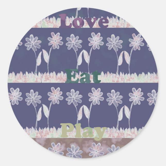Love Blue Baby Shower colours.png Classic Round Sticker (Front)