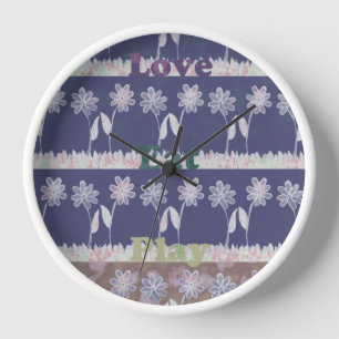 Love Blue Baby Shower colours.png Wall Clock