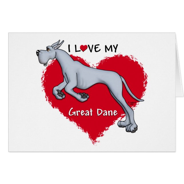 Love Blue Great Dane (Front Horizontal)