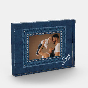 LOVE Blue Jean Frame Photo Block