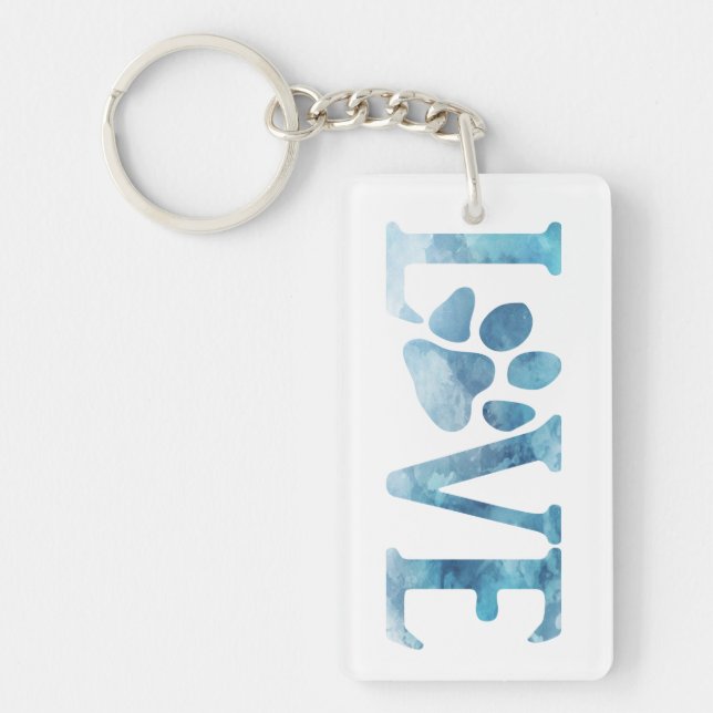 Love Blue Key Ring (Front)