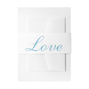 Love Blue Turquoise Beach Elegant Nautical Wedding Invitation Belly Band