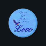 Love Bluebird Personalised Wedding  Magnet<br><div class="desc">Love in elegant letters with a pretty bluebird wedding favour refrigerator magnet. Fill in your information in the template. Make more changes to text and font size, style, and colour by clicking on Customise. This image is available on many products in my gallery. Please visit Smilin' Eyes Treasures to see...</div>