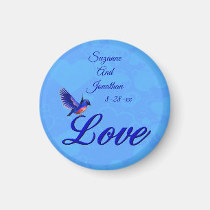 Love Bluebird Personalised Wedding  Magnet