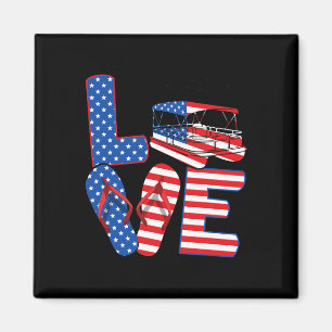 Love Boating Usa Tritoon Pontoon Flip Flops 4th Of Magnet
