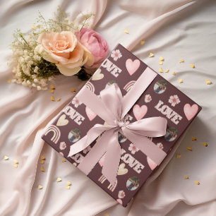 Love Boho Rainbow Photo Wrapping Paper