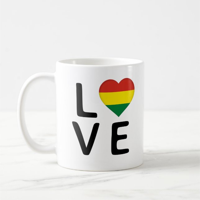 Love - Bolivia Flag Coffee Mug (Left)