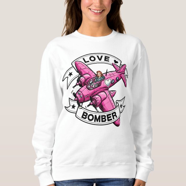 Love Bomber Pilot Pink Sweatshirt (Front)