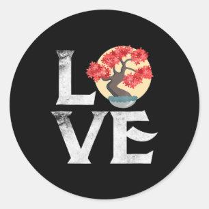 Love Bonsai Tree Gifts Japanese Garden Zen Master Classic Round Sticker