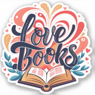 Love Books Calligraphy Heart Design