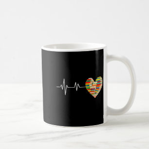 Love Books Heartbeat Heart Book Lover Books Readin Coffee Mug