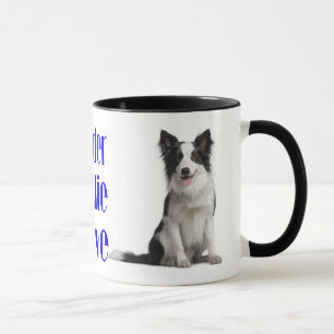 Love Border Collie Puppy Dog Blue Travel Mug