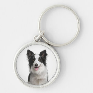 Love Border Collie Puppy Dog Keychain