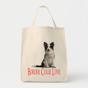 Love Border Collie Puppy Dog Tote Bag
