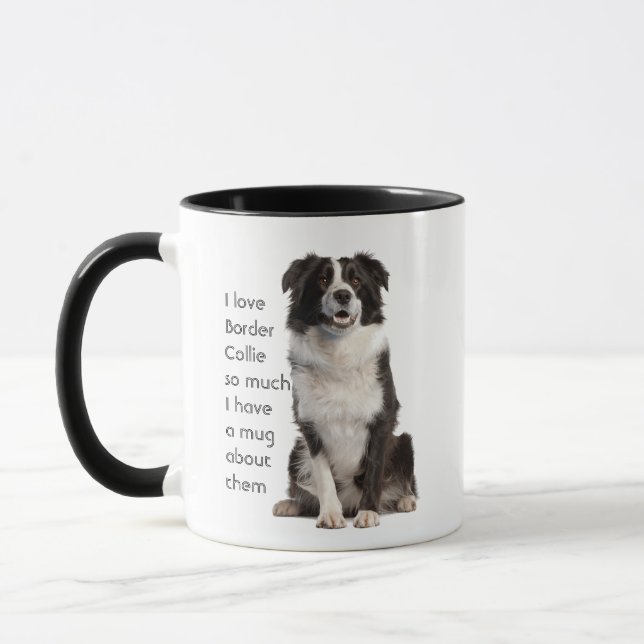 Love Border Collie so Much Quote Saying Mug (Left)