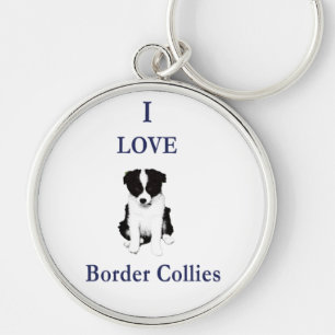 Love Border Collies Key Ring