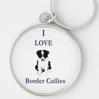 Love Border Collies Key Ring