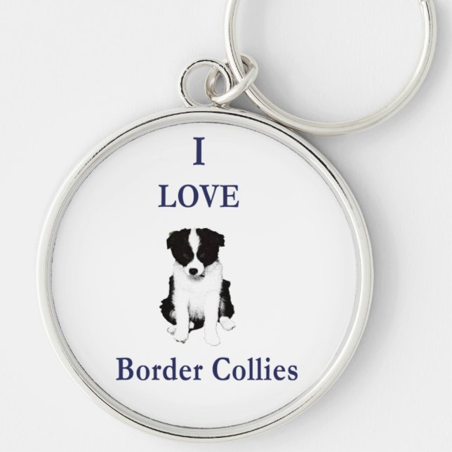 Love Border Collies Key Ring (Front)