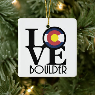 LOVE Boulder Colorado Ceramic Ornament