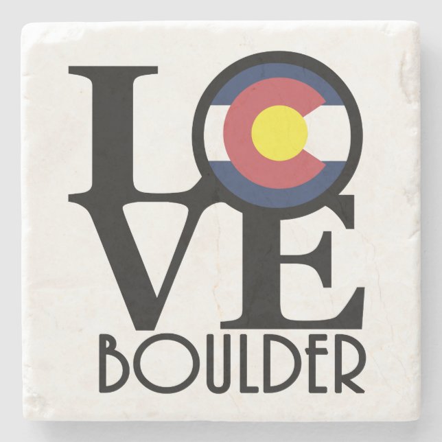 LOVE Boulder Stone Coaster (Front)
