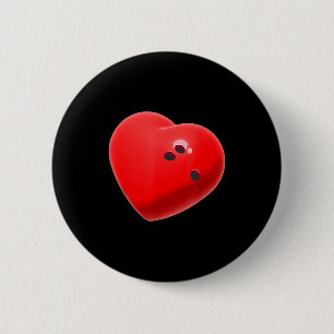 Love Bowling Ball Hearts Bowling Lover Valentine's 6 Cm Round Badge