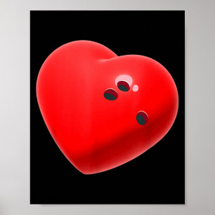 Love Bowling Ball Hearts Bowling Lover Valentine's Poster