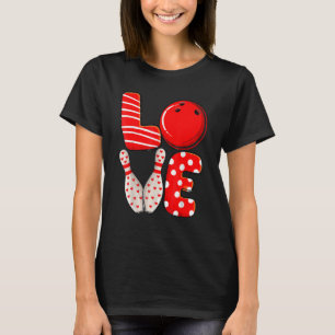 Love Bowling Ball & Pins Group Matching Valentine  T-Shirt