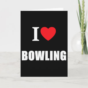 Love Bowling Bowler Crown Flat Cricket Ten Pin Card