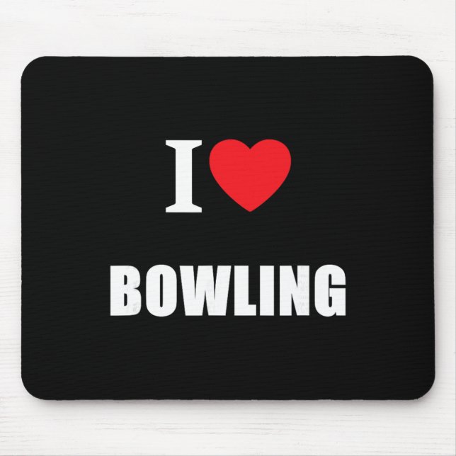 Love Bowling Bowler Crown Flat Cricket Ten Pin  Mouse Mat (Front)