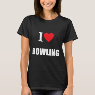 Love Bowling Bowler Crown Flat Cricket Ten Pin  T-Shirt