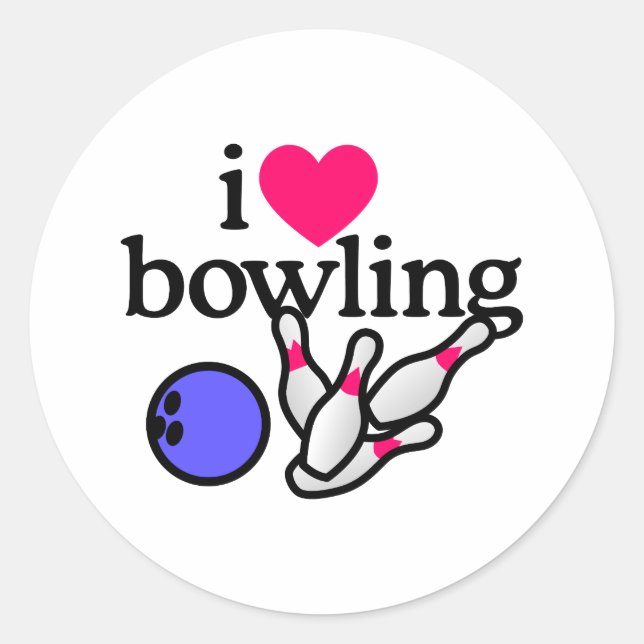 Love Bowling Classic Round Sticker (Front)